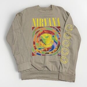 Nirvana Sweatshirt Adult‎ XL Smile Pullover Nirvana 2023 Grunge Rock 90s